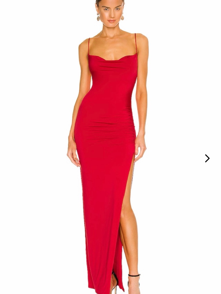 Lovers + Friends Red Cowl-Neck Spaghetti-Strap Maxi Dress